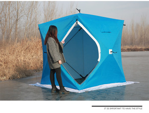 เต็นท์ตกปลาน้ำแข็งแบบเปิดเร็วสำหรับฤดูหนาว เต็นท์กลางแจ้งแบบหนา อุ่น และกันลม - Product Image 5