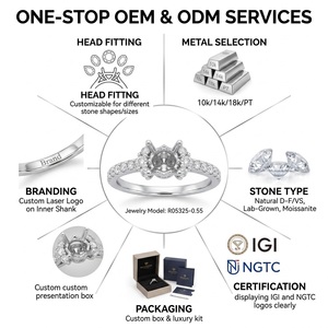 Bague de fiançailles sur mesure en or blanc 18 carats à six griffes, semi-monture pavée, avec diamant certifié IGI et grappe de trois pierres sur l'épaule, pour mariage et fête - Product Image 5