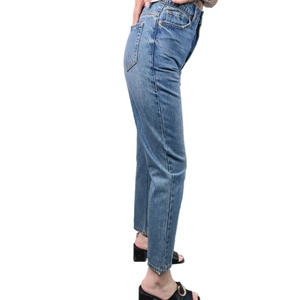 Pantalones Vaqueros de Color Sólido para Mujer, Diseño OEM, Disponibles en Stock, Pantalones de Mezclilla Casuales de Corte Recto - Product Image 2