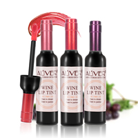 Teinture à lèvres en bouteille de vin vegan ALIVER, marque privée, longue durée, imperméable, gloss repulpant pour les lèvres, rouge à lèvres avec logo