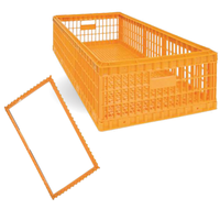 Boîte de transport pour poulets en plastique sur mesure, type tiroir / Cage de transport pour poulets / CAISSE DE TRANSPORT POUR POULETS avec dessus ouvert