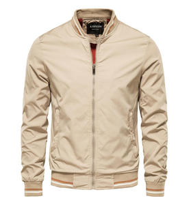 Chaqueta <span class=keywords><strong>de</strong></span> <span class=keywords><strong>hombre</strong></span> con cuello vuelto, estilo aviador con cremallera, para otoño, top deportivo, uniforme <span class=keywords><strong>de</strong></span> béisbol - Product Image 5