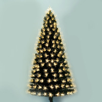 Arbre de Noël artificiel en PVC avec fibres optiques LED vertes, idéal pour les centres commerciaux et hôtels en Chine, artisanat décoratif en gros
