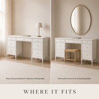 Bureau d'ordinateur en bois massif blanc, design traditionnel moderne, écologique, durable, pieds coniques tournés pour la maison, le bureau, la chambre