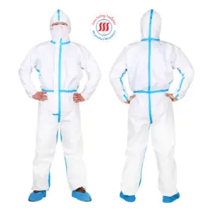 Mono desechable con sellado térmico, traje de protección corporal, uniforme, no tejido, Type4 5 6 Sf