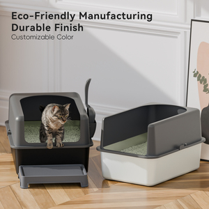 Langlebige pulver beschichtete Edelstahl Schwarz Farbe Custom ized Kitty <span class=keywords><strong>Cat</strong></span> Toiletten box Großhandel Große Haustier Katzenstreu Pfanne Sandkasten - Product Image 5