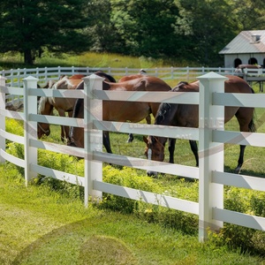 Clôture de ferme équine en PVC anti-UV de haute qualité, piquets en acier avec insertions de 1,5 à 1,8 m - Modèle 04 - Product Image 5