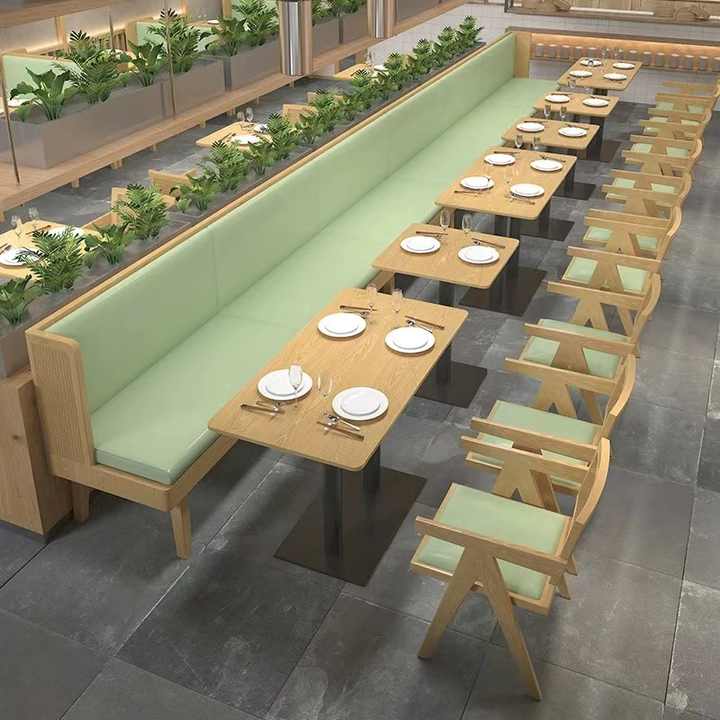 Modern Industrial Retro Furniture Fast Food Cafe Shop Rattan Leather