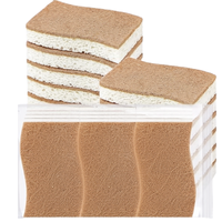 Kit de Esponjas de Limpieza Resistentes a los Arañazos, Esponjas de Celulosa Natural para Utensilios de Cocina Antiadherentes, Forma Rectangular