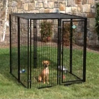 Chenil pour chien en acier robuste de qualité supérieure, cage pour animaux de compagnie à motif solide, abri en fer pour chien d'extérieur, boîte de rangement pour animaux