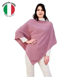 Encogimiento de hombros de mezcla de lana y Cachemira cálido italiano personalizado para mujer, elegante talla única, ropa de invierno de alta calidad, chal Rosa antiguo