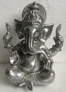 25ซม.H Polyresin เรซิ่นรูปปั้นพระพิฆเนศชัยพระพิฆเนศเงิน - Product Image 2