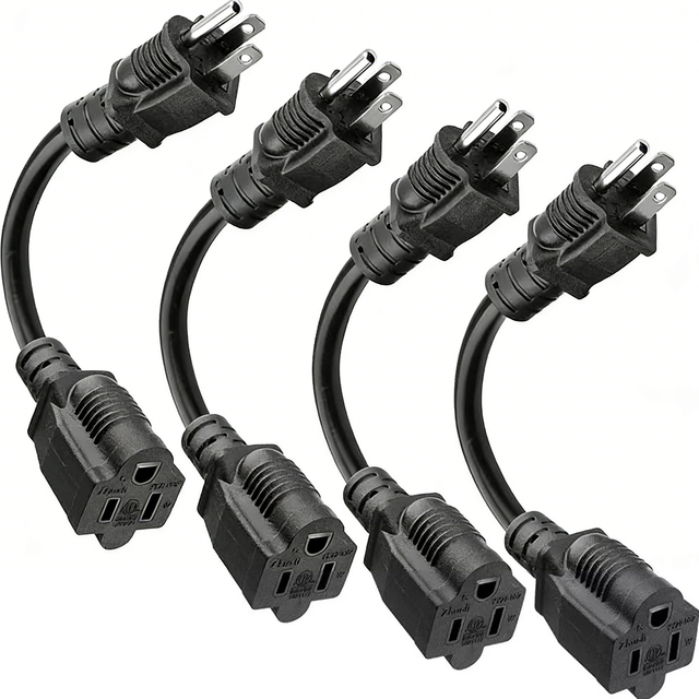 US Standard Plug Power Cord NEMA 5-15R Male to Female Socket Outdoor Extension Cord PVC Material