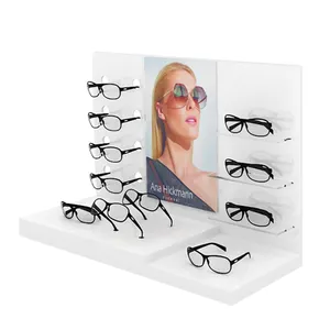 Gözlük mağaza şeffaf akrilik sayaç için toptan güneş gözlükleri ekran rafları gözlük tutucu ekran standı
