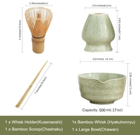 Ensemble Matcha personnalisé avec boîte cadeau et logo 4 pièces d'accessoires Matcha comprenant une cuillère à thé Chasen en bambou Support traditionnel pour bol et fouet