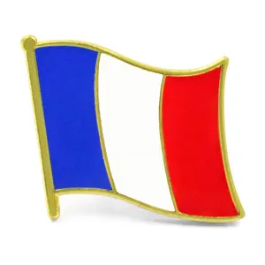 Pin bendera karibia grosir desain khusus lapis emas magnetik negara yang berbeda bendera logam perancis lembut Enamel kerah Pin lencana