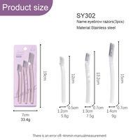 Kit de rasoirs multifonctionnels en acier inoxydable, rasoirs portables en plastique transparent, tondeuse à cheveux, rasoir pour le visage et les sourcils pour femmes