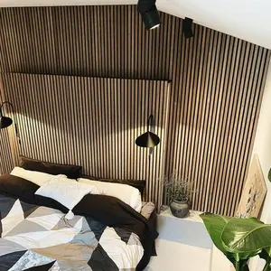 Panneau acoustique insonorisant minimaliste moderne pour chambre à coucher, vente en gros, panneau acoustique en bois Akupanel pour décoration intérieure - Product Image 4