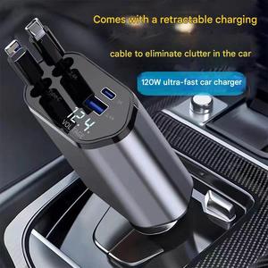 ที่ชาร์จไฟในรถยนต์ PD อเนกประสงค์แบบ4 in 1สาย USB แบบยืดหดได้2เส้น45W สำหรับแล็ปท็อปกล้องสมาร์ทวอทช์ป้องกัน otp/ovp - Product Image 6