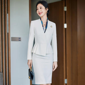 Toptan otel üniforması yüksek kalite bayanlar ofis takımları 2 parça takım elbise kadın etek takım elbise ofis resmi - Product Image 4