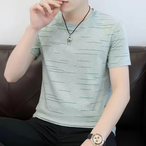 เสื้อยืดลำลองผู้ชายคุณภาพสูง สวมใส่สบาย ไซส์ใหญ่ ลายเรขาคณิต คอกลม แขนสั้น ผ้าฝ้าย 100% สำหรับฤดูร้อน - Product Image 3
