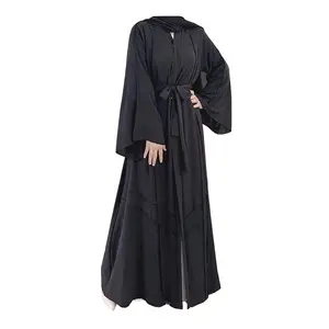 7065 Dubai Thị Trường Bán Buôn Hồi Giáo Abaya Ăn Mặc Của Phụ Nữ Cầu Nguyện Cardigan Áo Trọng Lượng Nhẹ Dài Tay Girch Dài Váy