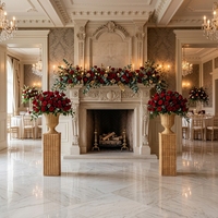 Ensemble de pot de fleurs et de base de vase en liège, décoration florale pour célébration de mariage, vase en saule de style rustique naturel