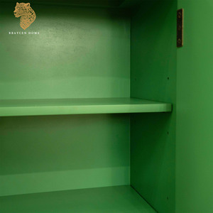 Vintage Storage Cabinet Hand-painted Solid Birch Wood Entryway Cabinet Luxury Green Oriental <strong>Sideboard</strong> <strong>Ready</strong> to Ship <strong>Assembled</strong> - Product Image 3