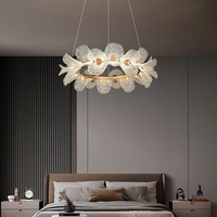 Lustre LED tricolore à intensité variable de style français pour salon et salle à manger, luxe haut de gamme en fer et acrylique
