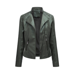 TONGYANG <span class=keywords><strong>giacca</strong></span> Casual in pelle PU <span class=keywords><strong>donna</strong></span> classica cerniera giacche da <span class=keywords><strong>moto</strong></span> corte cappotto Basic in morbida pelle sintetica autunno <span class=keywords><strong>donna</strong></span> - Product Image 3
