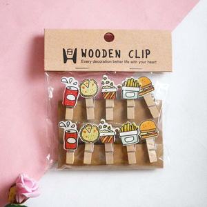 10 pièces/sac Mini pinces à linge dessin animé ours Animal en forme <span class=keywords><strong>de</strong></span> Clips en bois avec ficelle <span class=keywords><strong>de</strong></span> Jute pour Photos cartes décoration murale - Product Image 4