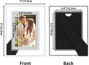 XRC Eco-Friendly Modern <b>Glass</b> Photo Frame 4x6" 5x7" 8"x10" Silver Sparkling Crystal Border DIY Wall Decor Safety Packed - Product Image 2