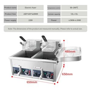 Customized Commercial Gas Deep Fryer Machine 1-Tank 2-<b>Basket</b> for Restaurant Use-New 220v for Potato <b>Chips</b> and Chicken Fry - Product Image 6