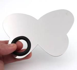 Mélangeur de palette de peinture en acier inoxydable avec logo personnalisé Plaque de fond de teint pour vernis à ongles Palette de mélange de plateau de maquillage avec spatule - Product Image 3