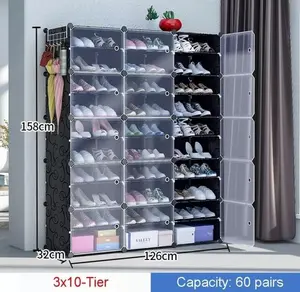 Multifunctional shoe cabinet display economical dustproof multilayer shoe rack living room free assembly shoe cabinet