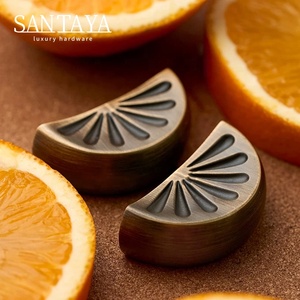 Santaya <strong>Antique</strong> Brushed Brass Handles Orange-shaped for Kitchen Cabinets Bedroom Wardrobe <strong>Drawer</strong> <strong>Knobs</strong> and Furniture Handle - Product Image 1