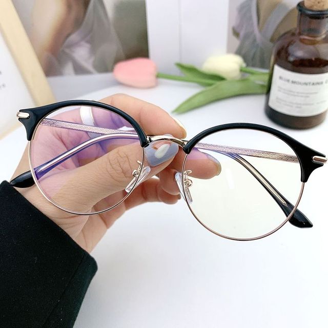 1571 New Retro Round Glasses Frame Girls Anti Fatigue Computer Reading Blue Light Blocking Glasses