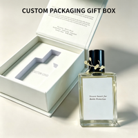 Boîte cadeau rigide magnétique personnalisée pour parfum, avec logo en relief, plateau d'insertion, emballage en papier blanc pour boîte d'emballage de parfum personnalisée