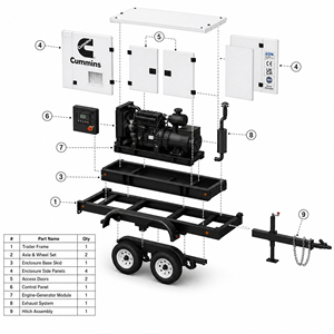 Generador Diésel Súper Silencioso de Gas Natural EAC, Cummins Weichai, 5kva, 20kva, 300kva, 25kw, 80kw, 150kw, 220V, 380V, 1 Fase, 50/60Hz - Product Image 2
