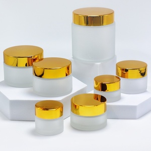 5/10/15/20/25/30/50/60/100g Frosted Cosmetic <b>Packaging</b> Cream Jar Clear Matte <b>Glass</b> Face Cream Jar with Rose Gold Lid - Product Image 6