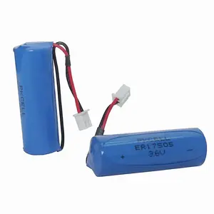 Batería de litio primaria OEM personalizada, batería no recargable, 3,6 V, ER17505, con conector de cable