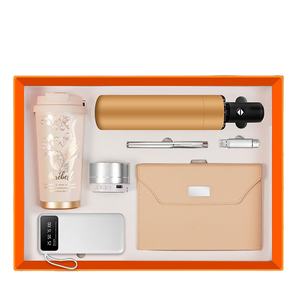 Coffret cadeau personnalisé de luxe en cuir PU, carnet de notes cadeau d'affaires coffret cadeau journal tasse thermos avec stylo et bouteille d'eau/ - Product Image 1