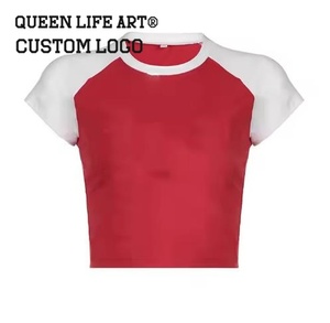 Maillot de football personnalisé y2k t-shirts pour bébés hauts courts country hauts courts imprimés coréens pour femmes hauts courts vierges pour femmes - Product Image 6