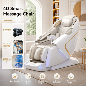 Professional 4D Chair Track Neck Shoulder Back Airbag <b>Zero</b> <b>Gravity</b> <b>Recliner</b> with Foot Roller - Product Image 2
