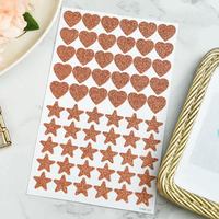 Autocollants faits main en PVC à paillettes or rose, imprimés en sérigraphie, lettres, cœurs, étoiles, pour décoration de journaux et agendas