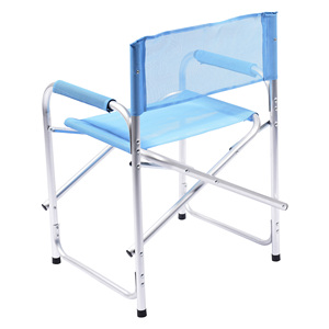 Sedia da Regista in Alluminio Blu 47x57x80 cm Pieghevole per Giardino Spiaggia Parco Campeggio Uso Esterno Resistente in Metallo e Tessuto - Product Image 1