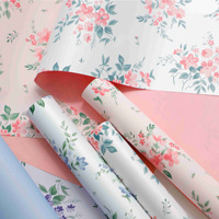Papier d'emballage floral vintage Hot Spring, papier d'emballage imperméable, matériaux DIY, fleurs, matériel pour fleuristes, matériel d'art floral.