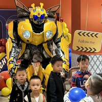 Disfraz de andador con patas zancos de Robot LED para adultos de actuación de Halloween, gran oferta, disfraz de micrófono de alta calidad de 2,7 M de altura