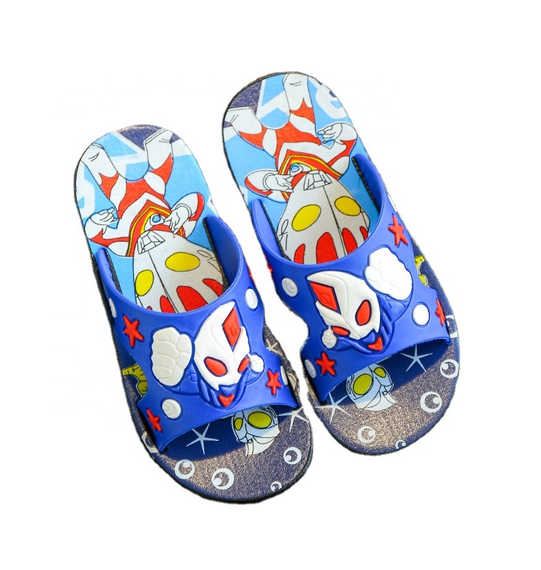 Детские повседневные тапочки Ultraman аниме для мальчиков и девочек модная Уличная обувь для дома пляжная обувь на плоской подошве