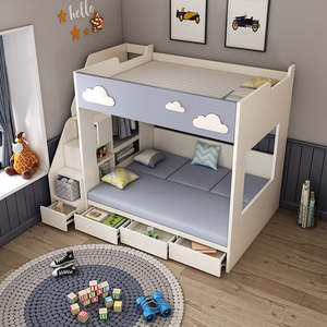 Durevole salvaspazio doppio <span class=keywords><strong>letto</strong></span> a castello Multi-funzionale Loft per la camera da <span class=keywords><strong>letto</strong></span> delle ragazze mobili in legno massiccio - Product Image 5